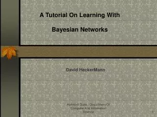 A Tutorial On Learning With Bayesian Networks