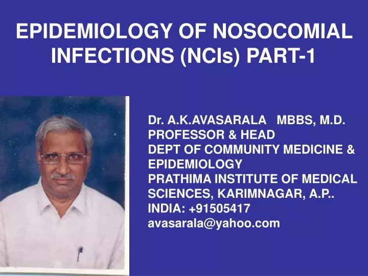 epidemiology of nosocomial infections ncis part 1