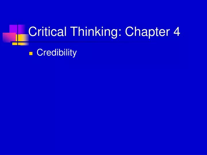 critical thinking chapter 4