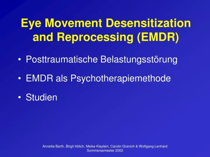eye movement desensitization and reprocessing emdr