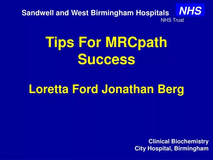 tips for mrcpath success loretta ford jonathan berg