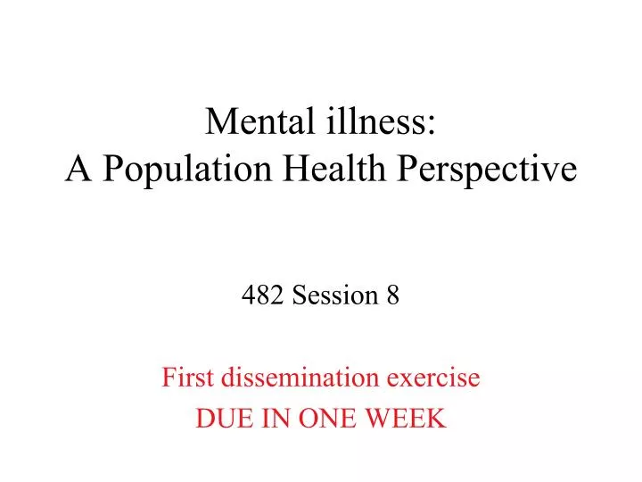 mental illness a population health perspective