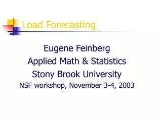 Load Forecasting