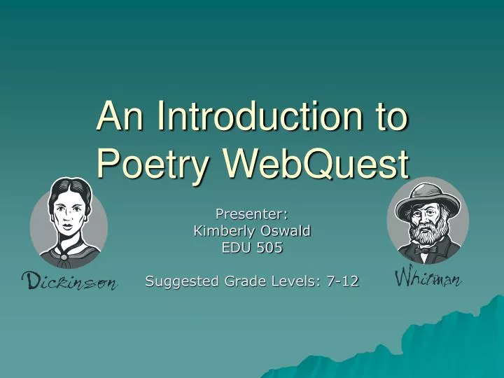 an introduction to poetry webquest