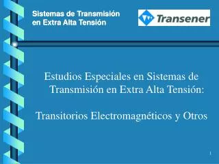 Estudios Especiales en Sistemas de Transmisión en Extra Alta Tensión: Transitorios Electromagnéticos y Otros