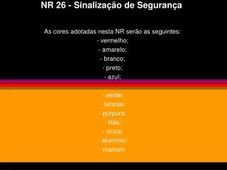 nr 26 sinaliza o de seguran a
