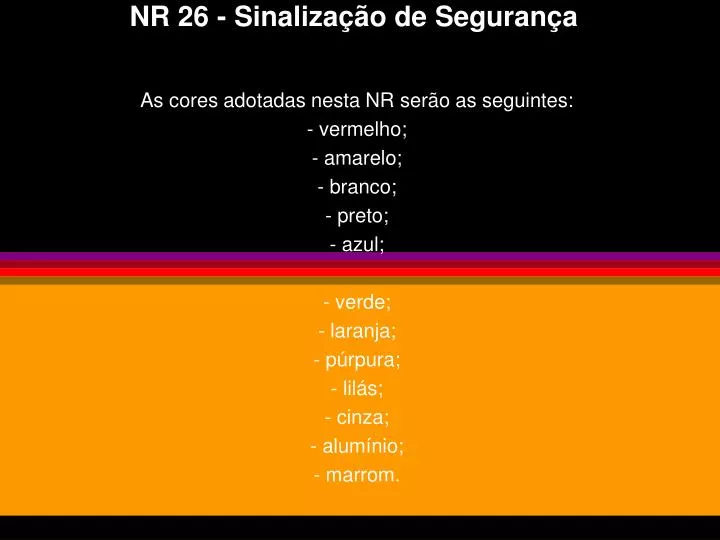 Ppt Nr Sinaliza O De Seguran A Powerpoint Presentation Free Download Id