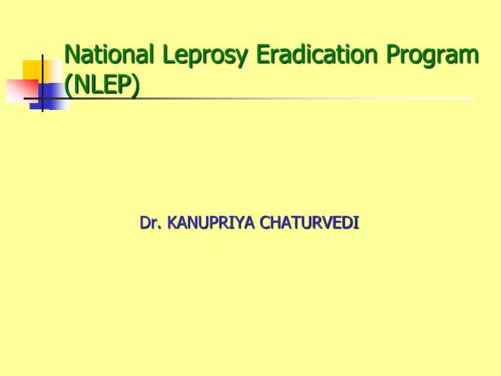 national leprosy eradication program nlep