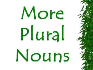More Plural Nouns