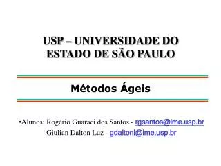 USP – UNIVERSIDADE DO ESTADO DE SÃO PAULO