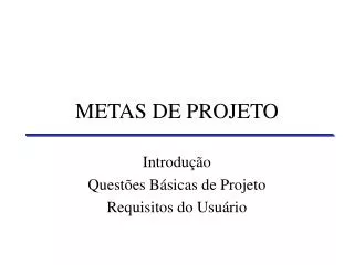 metas de projeto