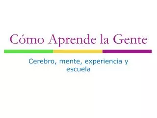 c mo aprende la gente