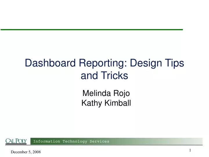 dashboard reporting design tips and tricks