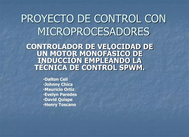 proyecto de control con microprocesadores