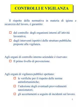 controlli e vigilanza