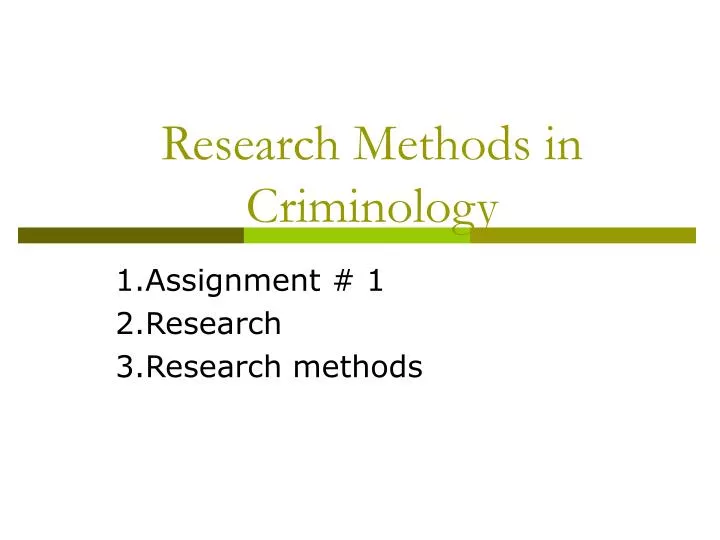 research methods in criminology
