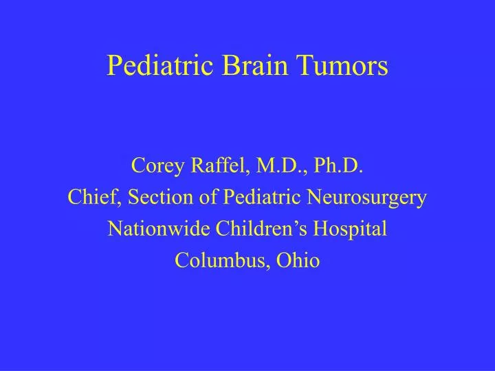 pediatric brain tumors