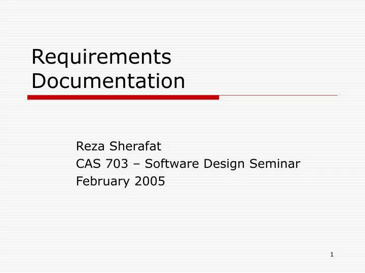 requirements documentation