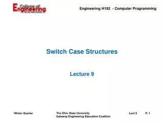 Switch Case Structures