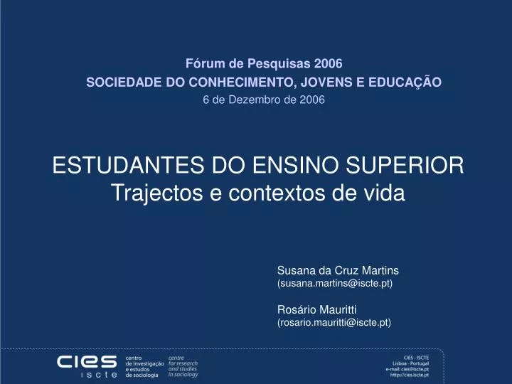 estudantes do ensino superior trajectos e contextos de vida