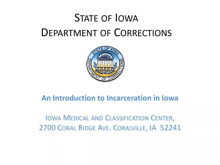 state of iowa department of corrections