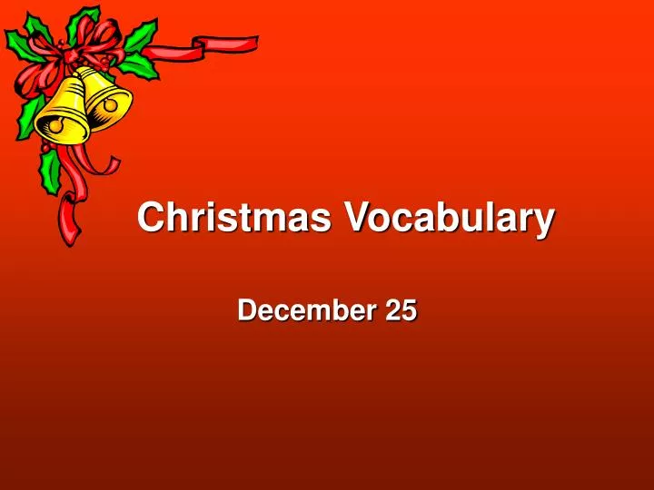 christmas vocabulary