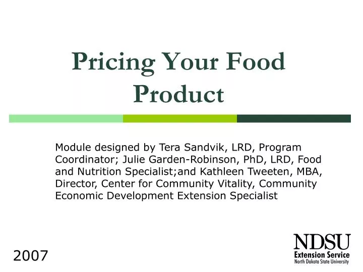 pricing your food product