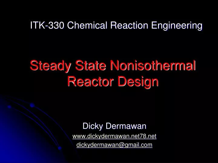 steady state nonisothermal reactor design