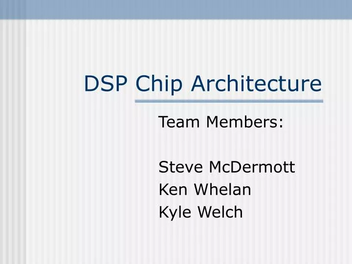 dsp chip architecture