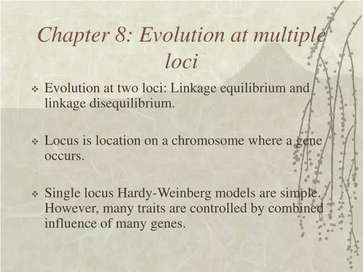 chapter 8 evolution at multiple loci