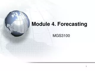 Module 4. Forecasting