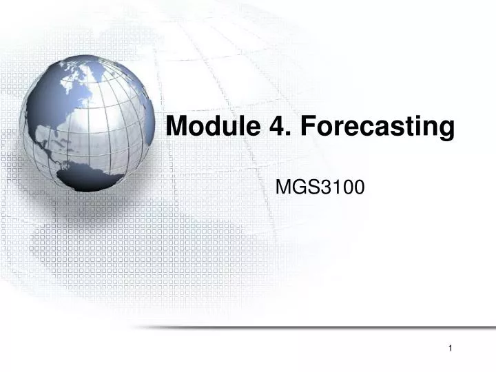 module 4 forecasting