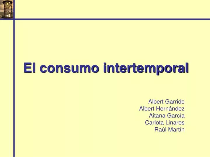 el consumo intertemporal