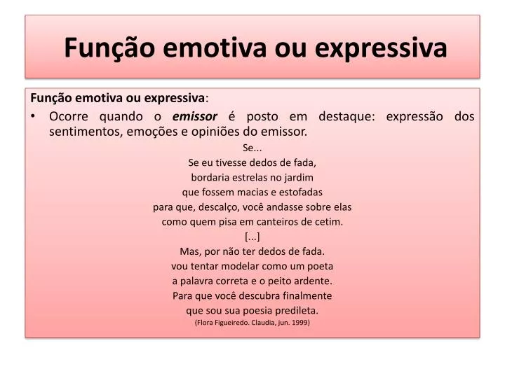 fun o emotiva ou expressiva