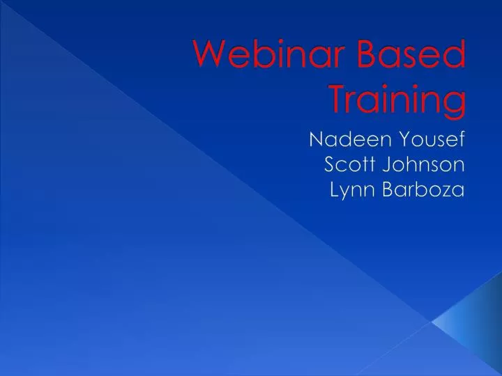 webinar based training