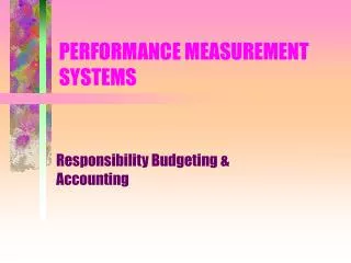 PERFORMANCE MEASUREMENT SYSTEMS