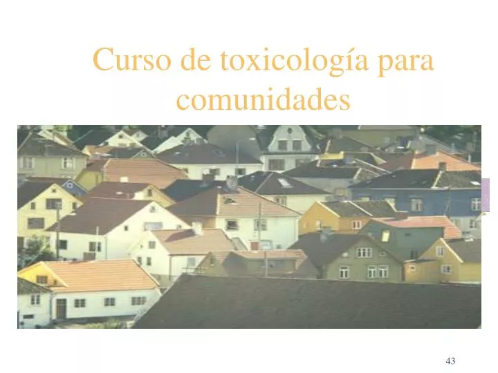 curso de toxicolog a para comunidades