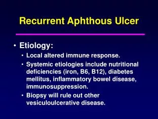 Recurrent Aphthous Ulcer