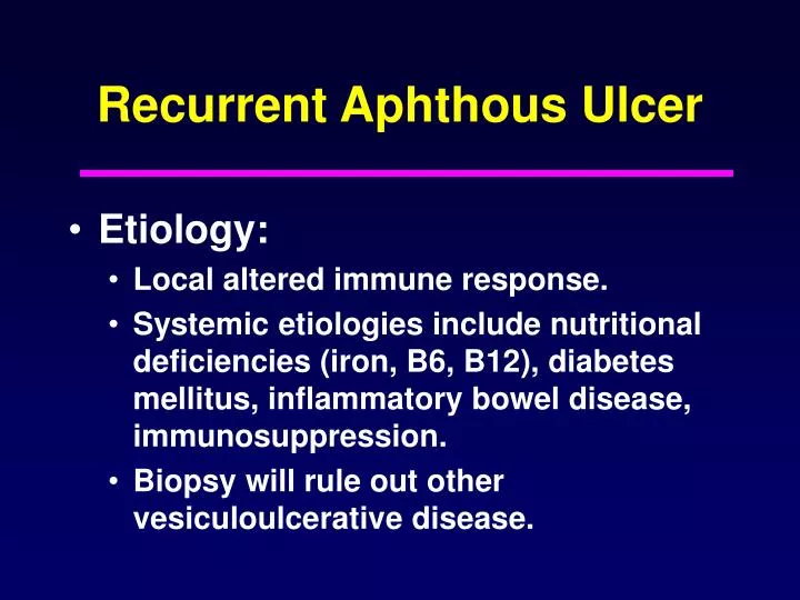 recurrent aphthous ulcer