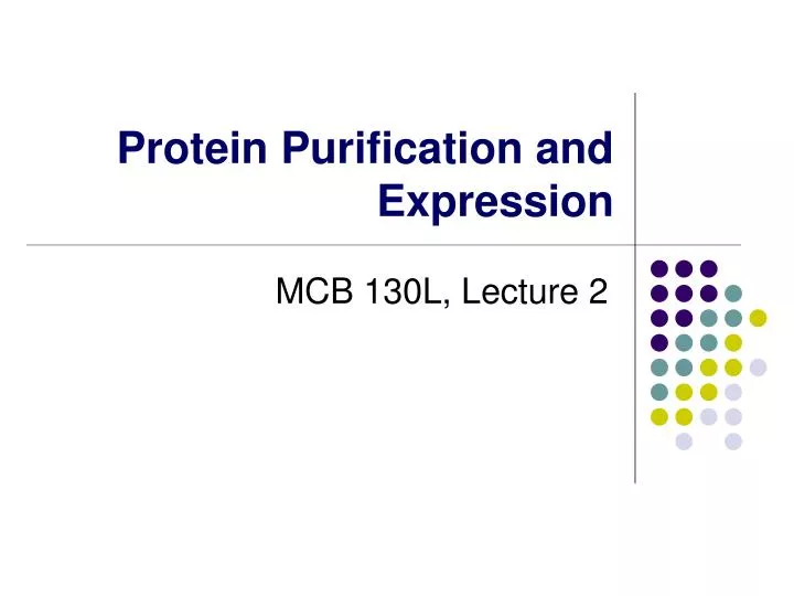 protein purification and expression