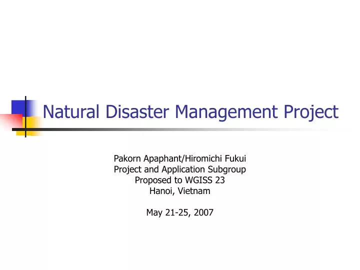 natural disaster management project