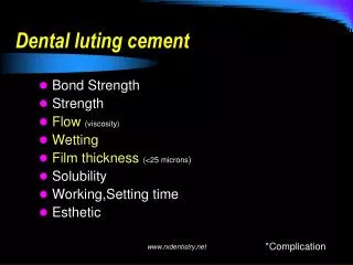 Dental luting cement