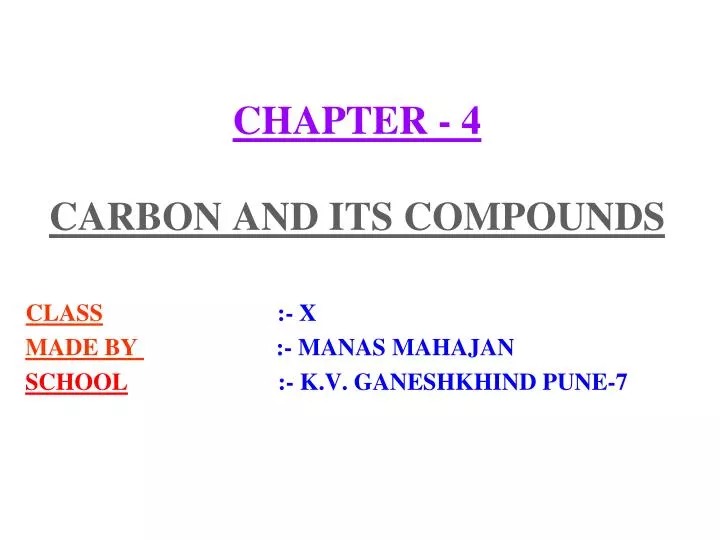 chapter 4 carbon and its compounds