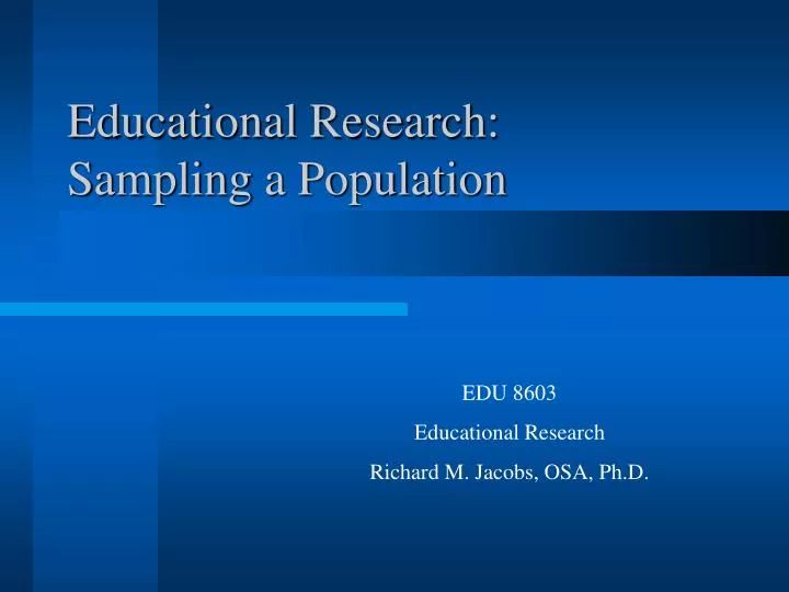 educational research sampling a population