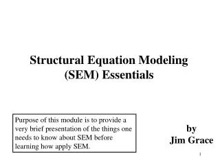 Structural Equation Modeling (SEM) Essentials