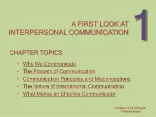 A first look at interpersonal communication