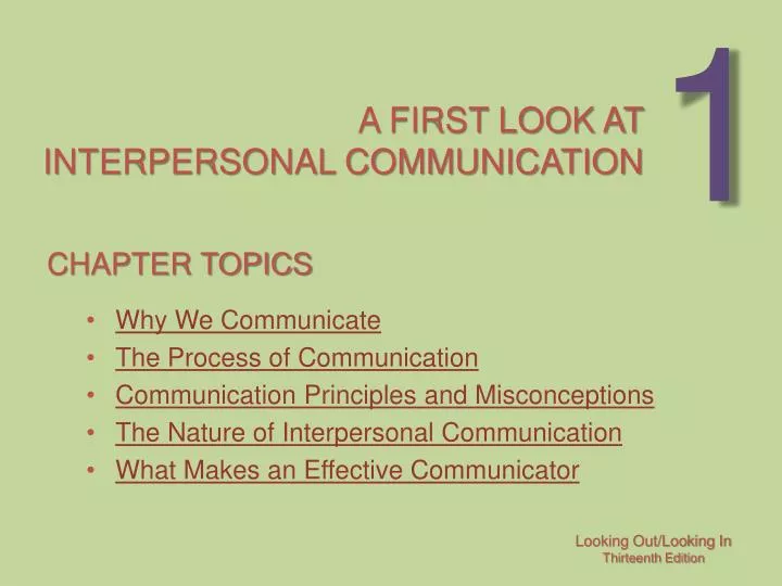 a first look at interpersonal communication