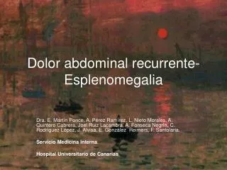dolor abdominal recurrente esplenomegalia