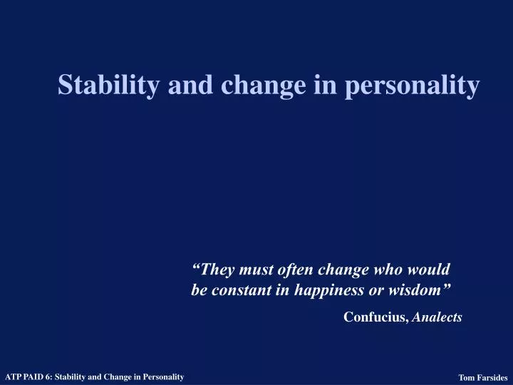 stability and change in personality