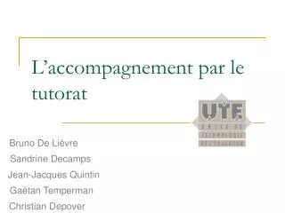 l accompagnement par le tutorat